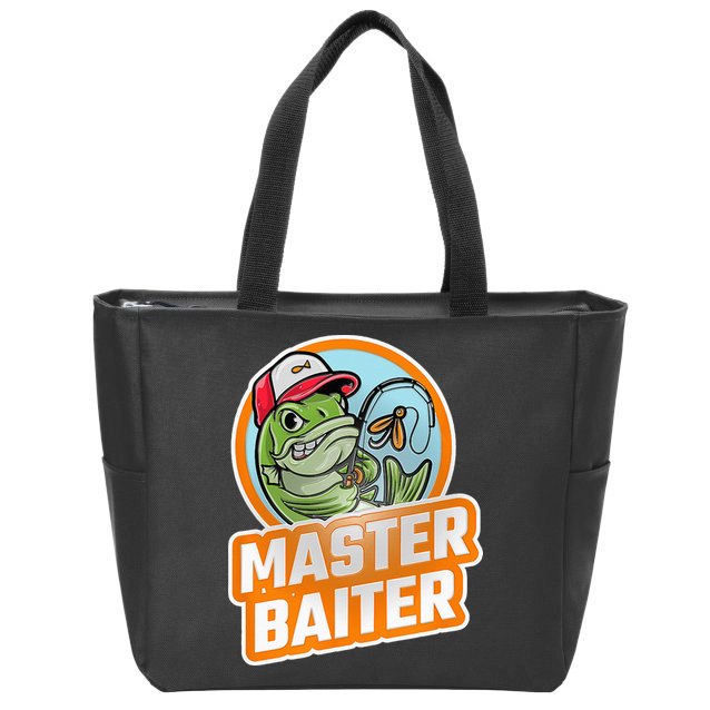 Master Baiter Vintage Bass Fishing Funny Angler Zip Tote Bag