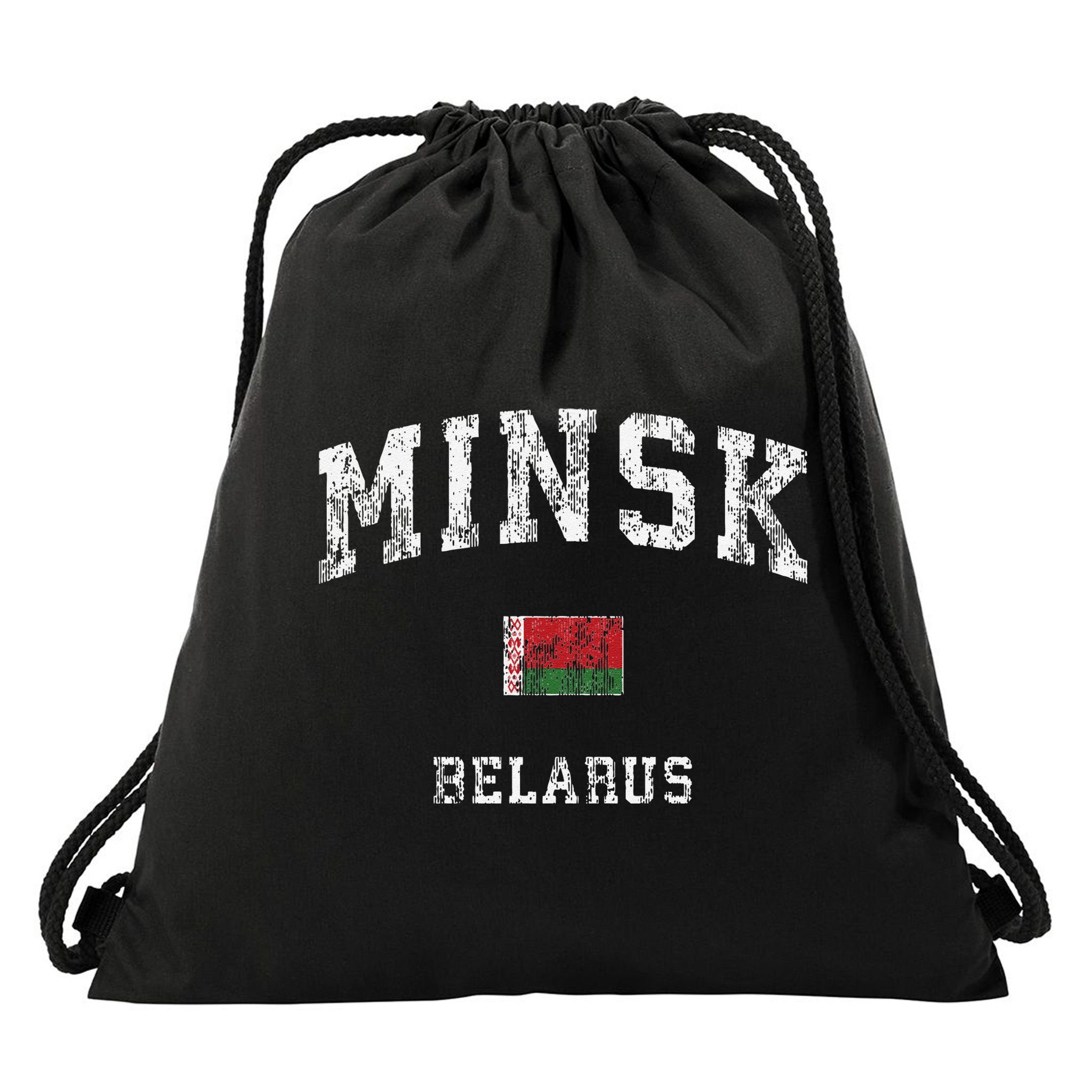 Minsk Belarus Vintage Athletic Sports Drawstring Bag