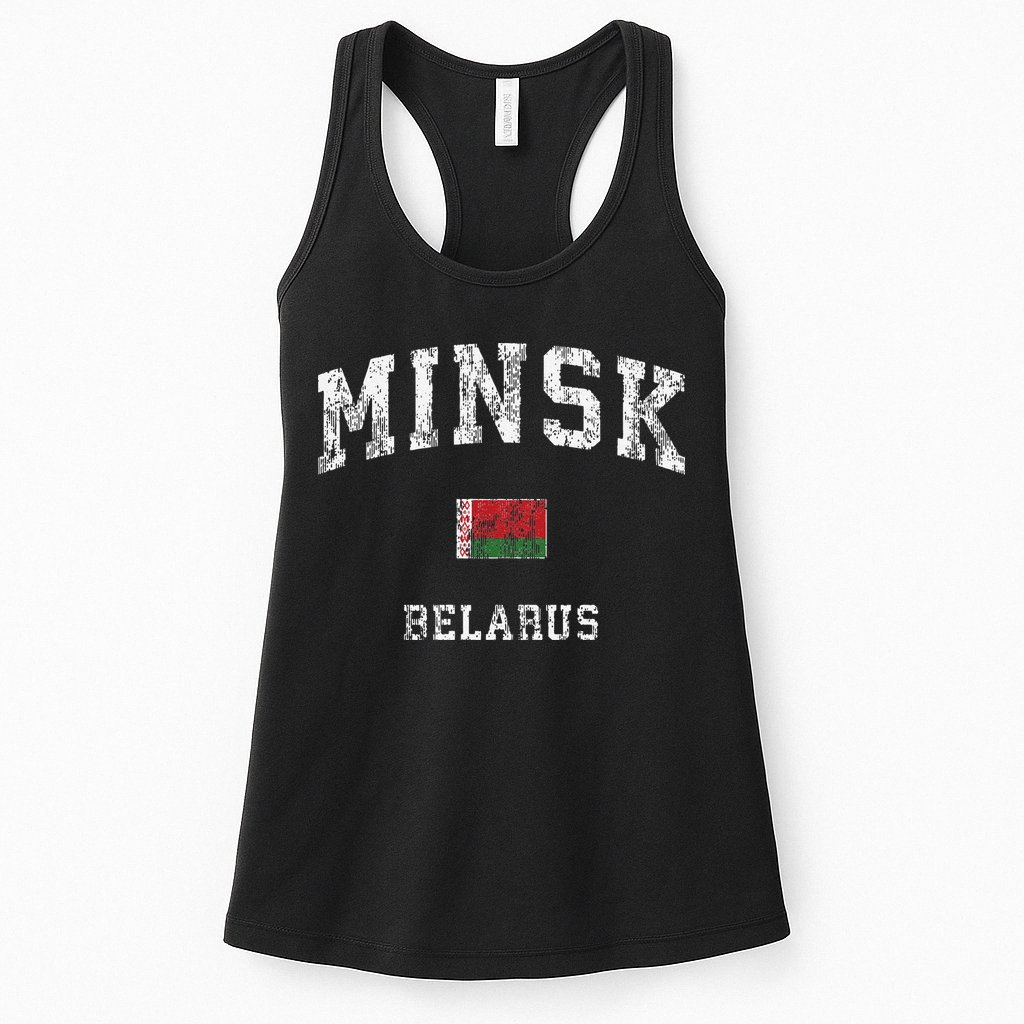 Minsk Belarus Vintage Athletic Sports Womens Tank Top