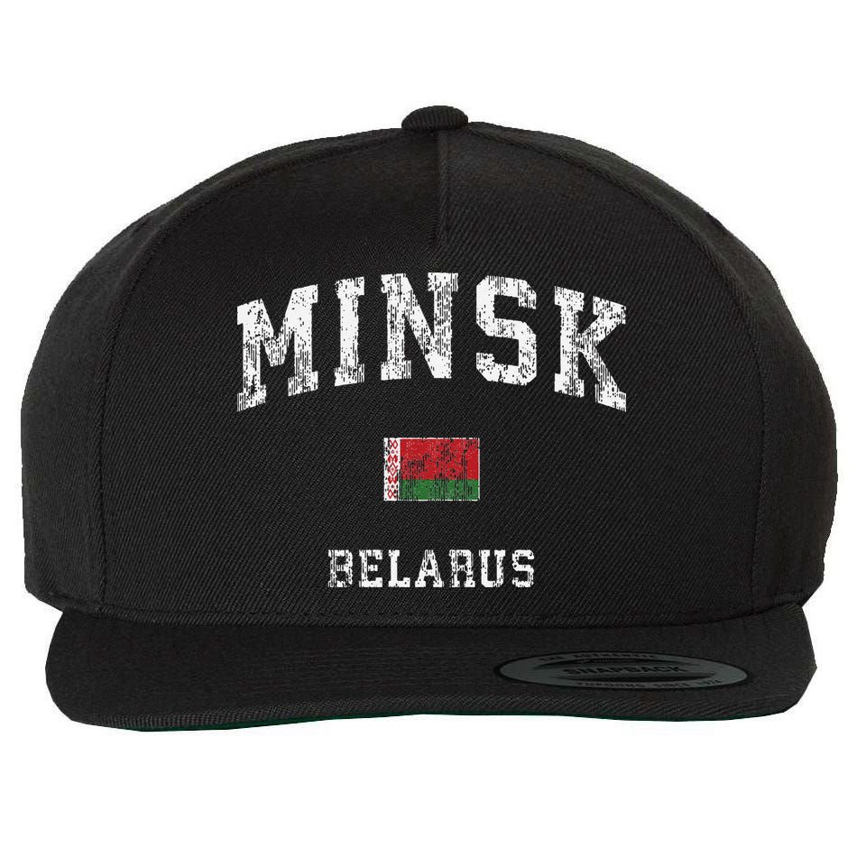 Minsk Belarus Vintage Athletic Sports Wool Snapback Cap