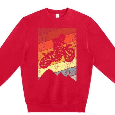 Motocross Bike Vintage Dirtbike Gift Racing Retro Premium Crewneck Sweatshirt