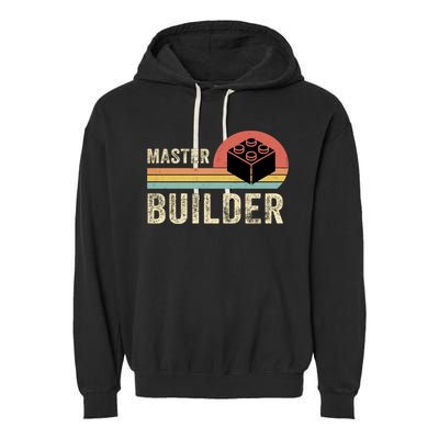 Master Builder Vintage Style Lego Gift Garment-Dyed Fleece Hoodie