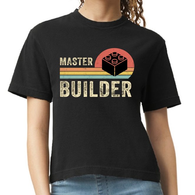 Master Builder Vintage Style Lego Gift Comfort Colors Boxy T-Shirt