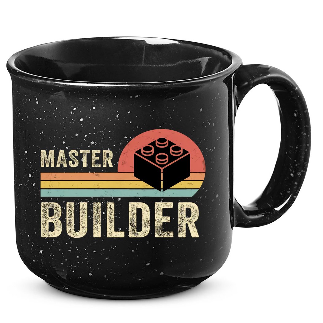 Master Builder Vintage Style Lego Gift 15oz Campfire Ceramic Mug