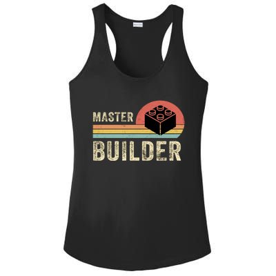 Master Builder Vintage Style Lego Gift Ladies PosiCharge Competitor Racerback Tank