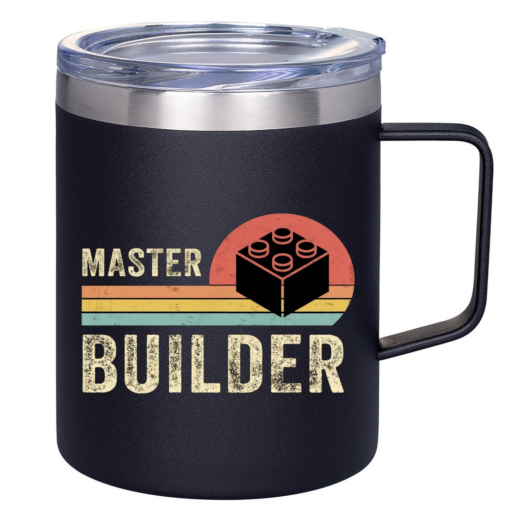 Master Builder Vintage Style Lego Gift 12oz Stainless Steel Coffee Mug