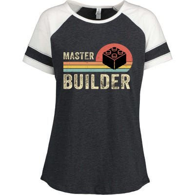 Master Builder Vintage Style Lego Gift Enza Ladies Jersey Colorblock Tee