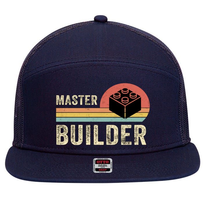 Master Builder Vintage Style Lego Gift 7 Panel Mesh Trucker Snapback Hat