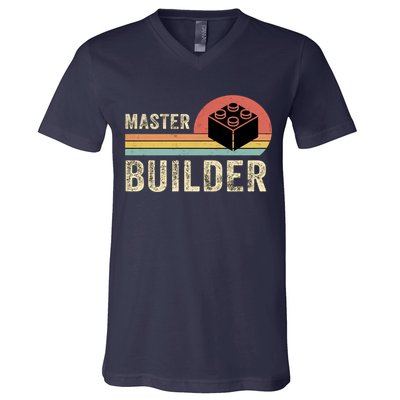 Master Builder Vintage Style Lego Gift V-Neck T-Shirt