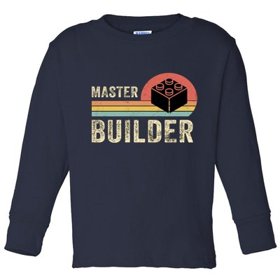 Master Builder Vintage Style Lego Gift Toddler Long Sleeve Shirt