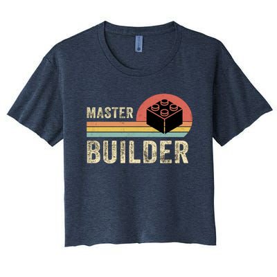 Master Builder Vintage Style Lego Gift Women's Crop Top Tee