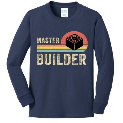 Master Builder Vintage Style Lego Gift Kids Long Sleeve Shirt