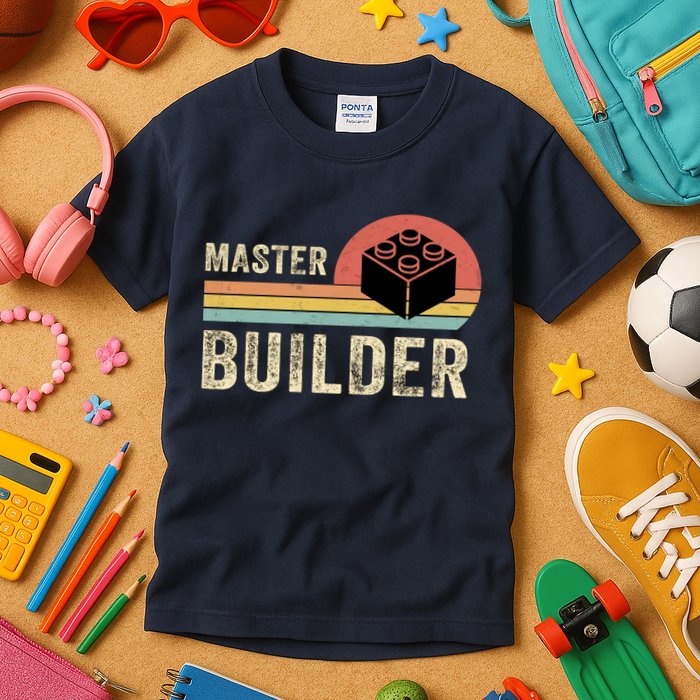 Master Builder Vintage Style Lego Gift Kids T-Shirt