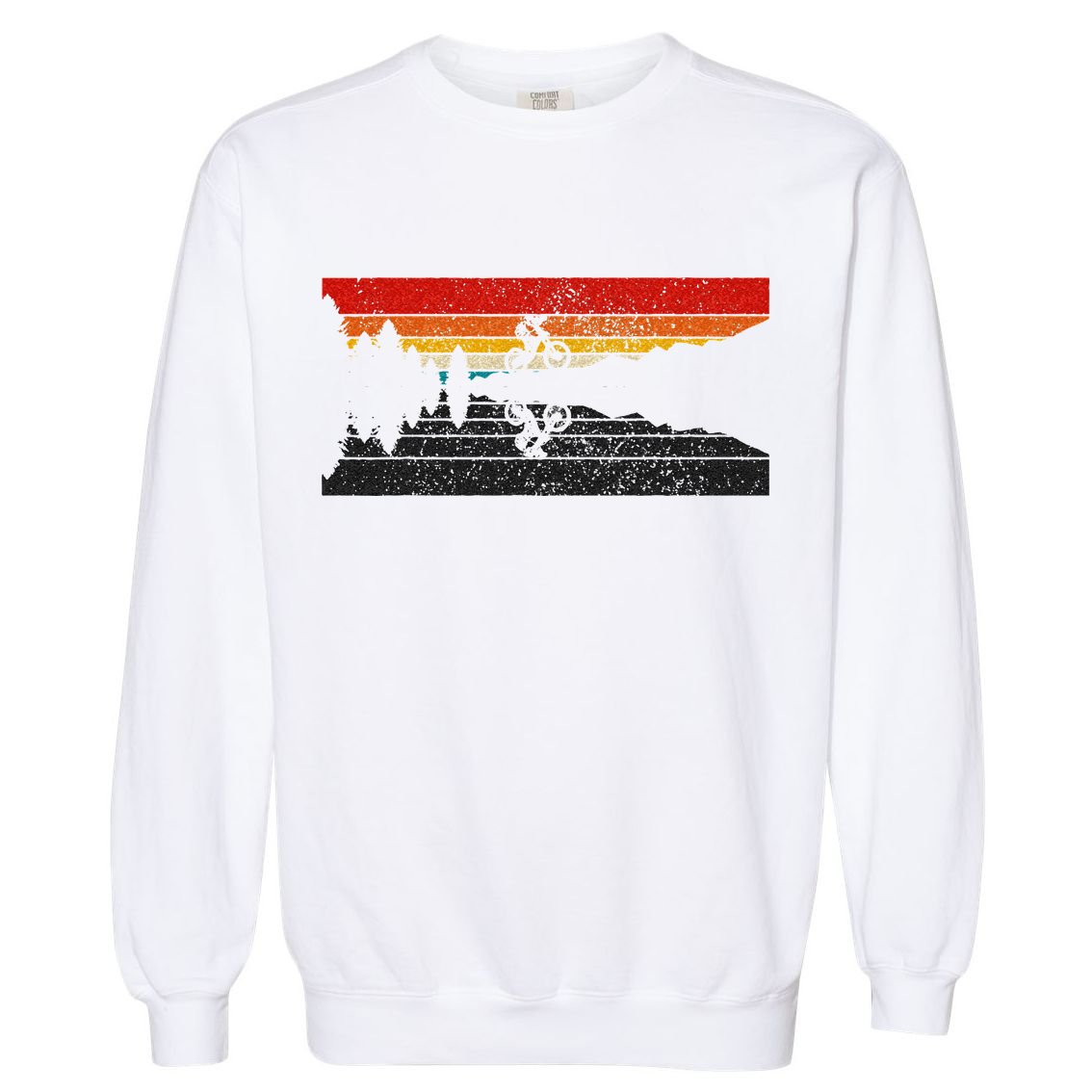 Mountain Bike Vintage MTB Downhill Biking Cycling Biker Garment-Dyed Sweatshirt