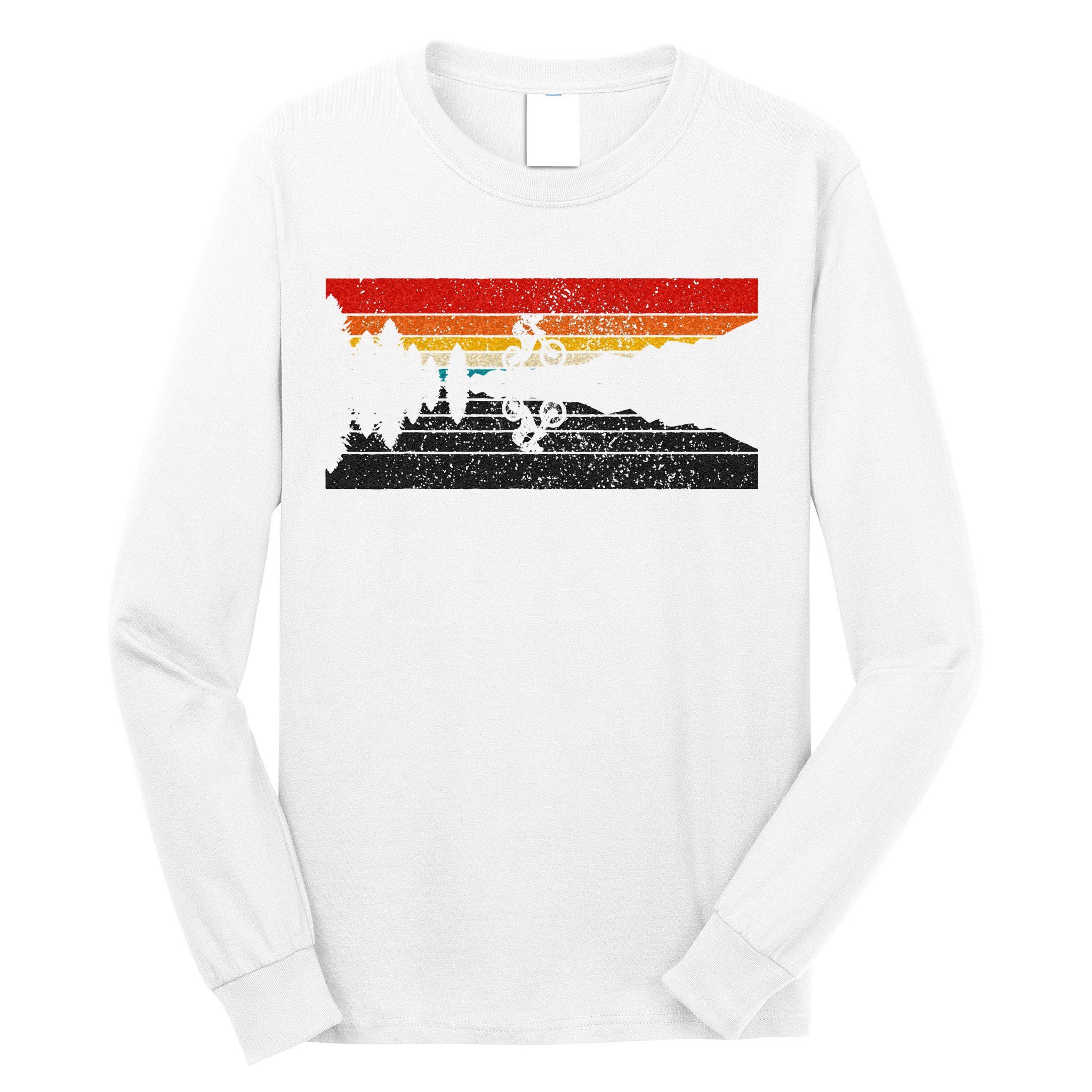 Mountain Bike Vintage MTB Downhill Biking Cycling Biker Long Sleeve Shirt