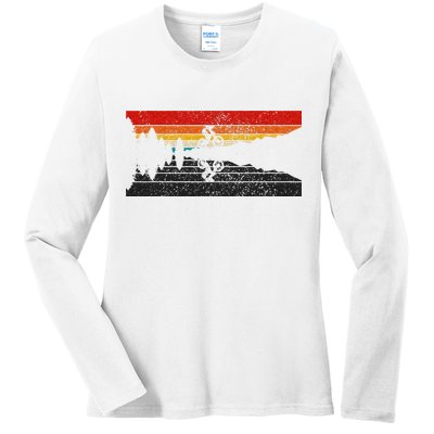 Mountain Bike Vintage MTB Downhill Biking Cycling Biker Ladies Long Sleeve Shirt