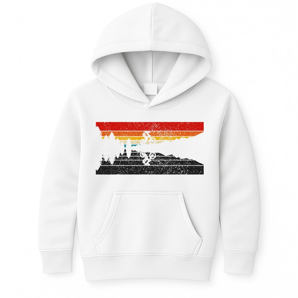Mountain Bike Vintage MTB Downhill Biking Cycling Biker Kids Hoodie