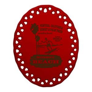 Mondos Beach Ventura Surf Lover Ceramic Oval Ornament