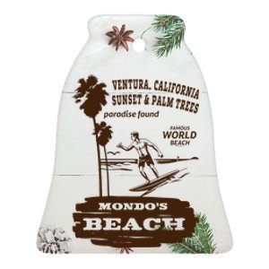 Mondos Beach Ventura Surf Lover Ceramic Bell Ornament