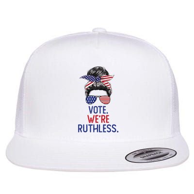 Messy Bun Vote WeRe Ruthless Women Flat Bill Trucker Hat