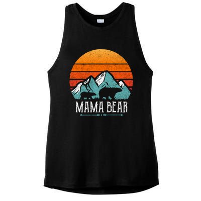 Mama Bear Vintage Mothers Day Retro Mom Ladies PosiCharge Tri-Blend Wicking Tank