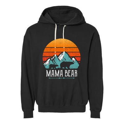 Mama Bear Vintage Mothers Day Retro Mom Garment-Dyed Fleece Hoodie