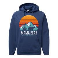 Mama Bear Vintage Mothers Day Retro Mom Performance Fleece Hoodie