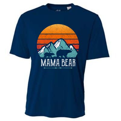 Mama Bear Vintage Mothers Day Retro Mom Cooling Performance Crew T-Shirt