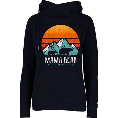 Mama Bear Vintage Mothers Day Retro Mom Womens Funnel Neck Pullover Hood