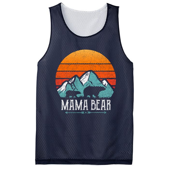 Mama Bear Vintage Mothers Day Retro Mom Mesh Reversible Basketball Jersey Tank