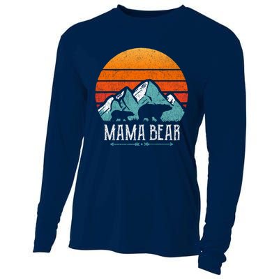 Mama Bear Vintage Mothers Day Retro Mom Cooling Performance Long Sleeve Crew