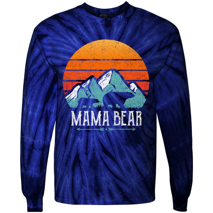 Mama Bear Vintage Mothers Day Retro Mom Tie-Dye Long Sleeve Shirt