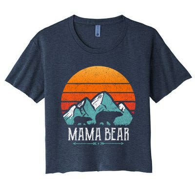 Mama Bear Vintage Mothers Day Retro Mom Women's Crop Top Tee