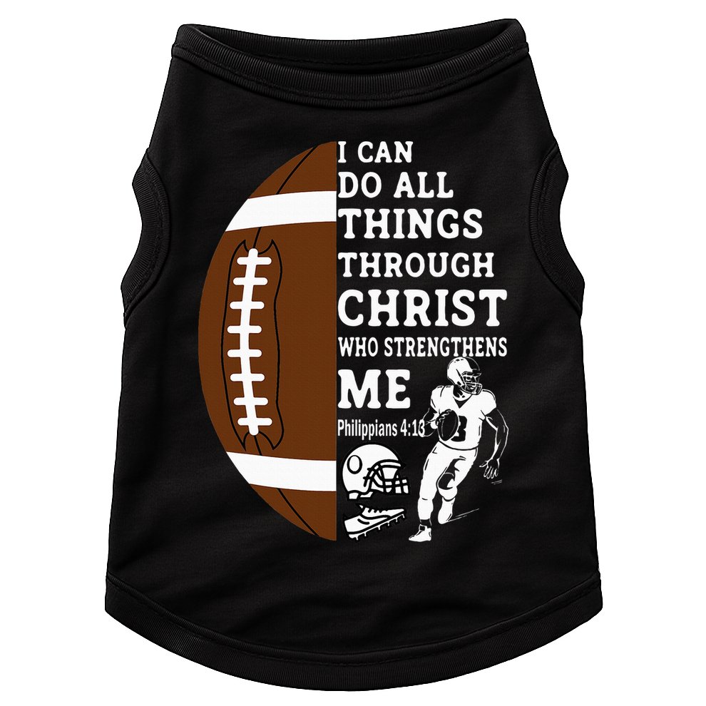 Motivational Bible Verse Christian Gifts Football Doggie Tank