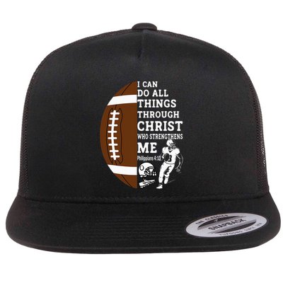 Motivational Bible Verse Christian Gifts Football Flatbill Hat