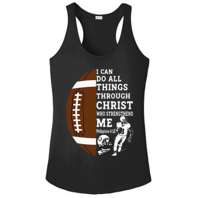 Motivational Bible Verse Christian Gifts Football Ladies PosiCharge Competitor Racerback Tank