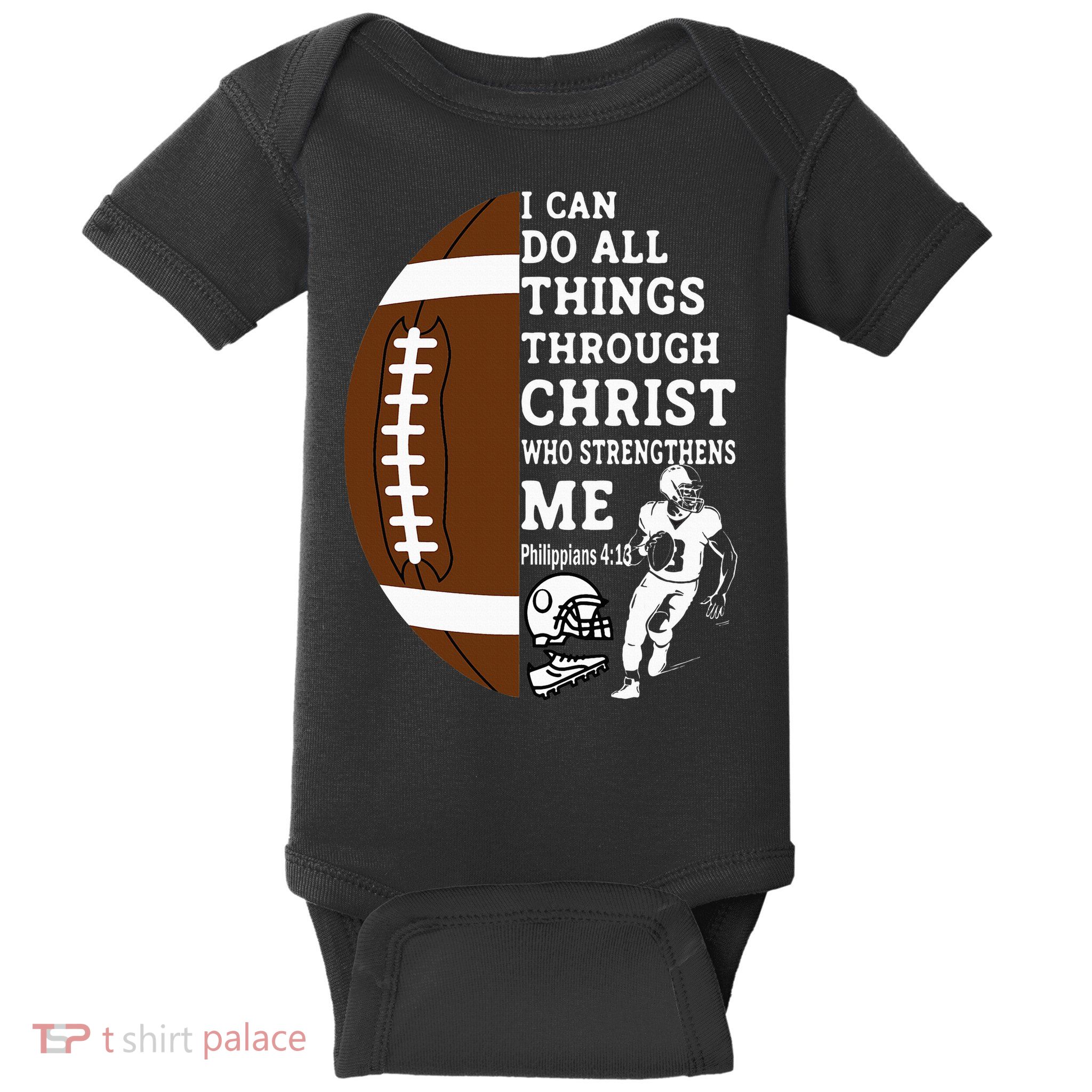Motivational Bible Verse Christian Gifts Football Baby Bodysuit