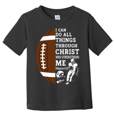 Motivational Bible Verse Christian Gifts Football Toddler T-Shirt