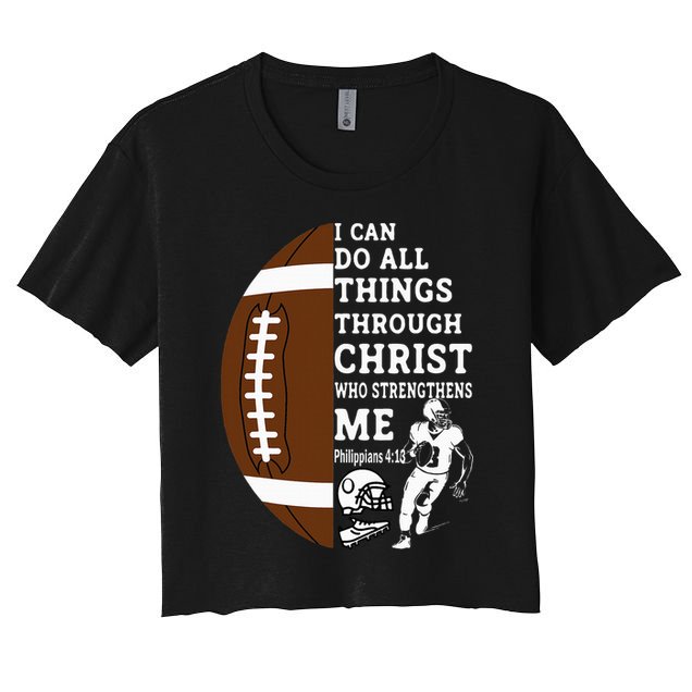 Motivational Bible Verse Christian Gifts Football Crop Top