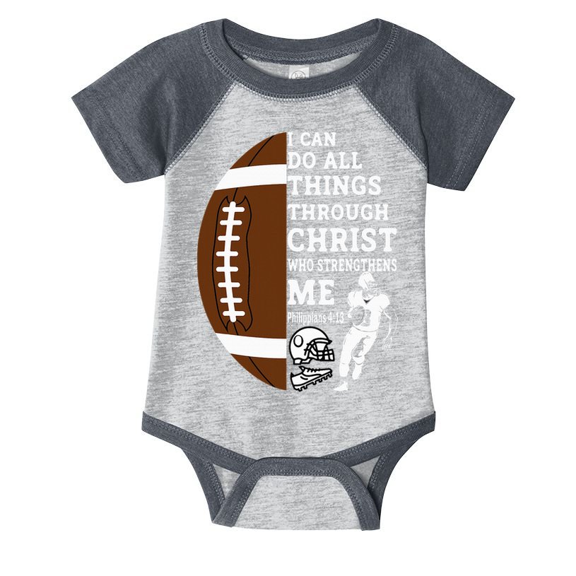 Motivational Bible Verse Christian Gifts Football Infant Baby Jersey Bodysuit