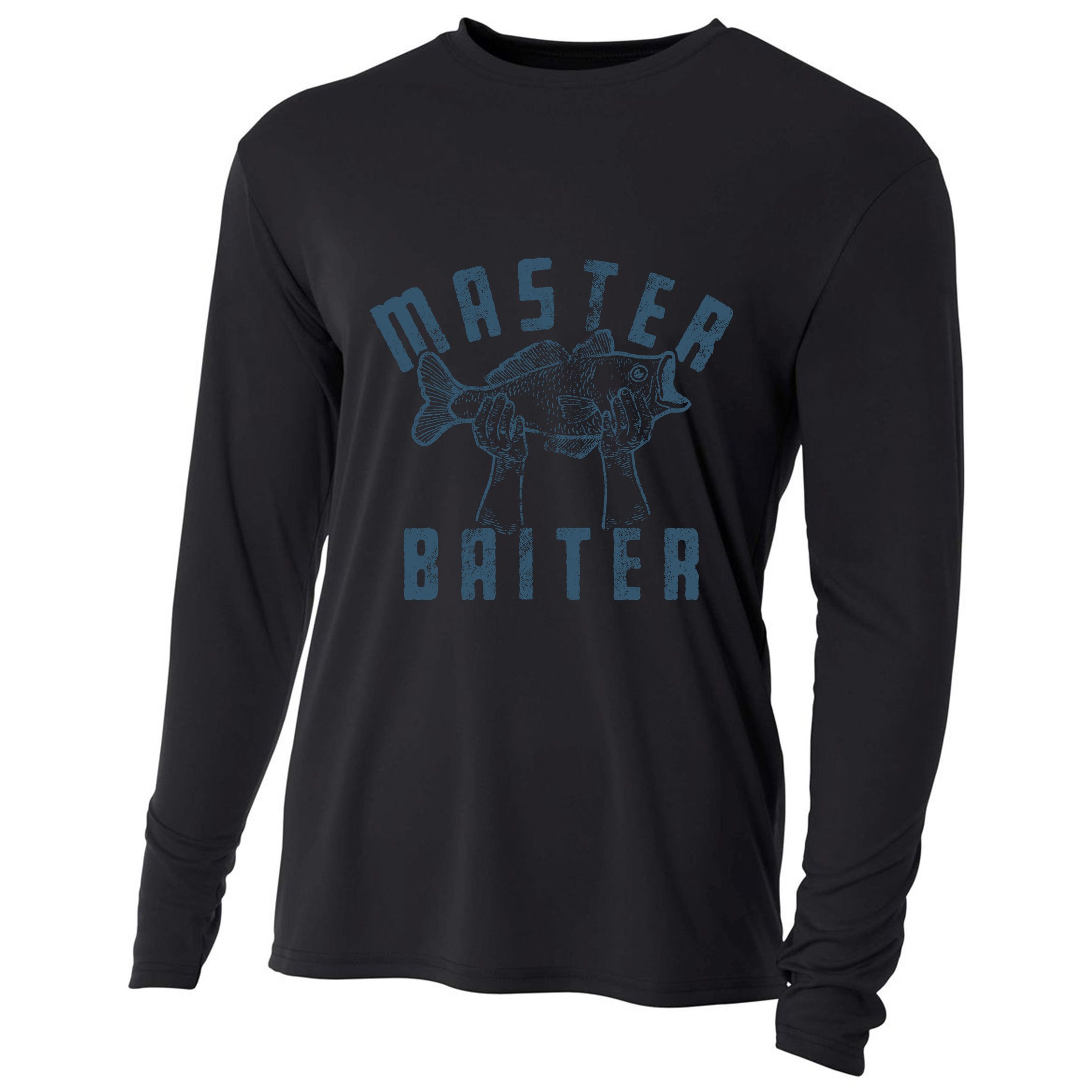 Master Baiter Vintage Bass Fishing Funny Camping Cooling Performance Long Sleeve Crew