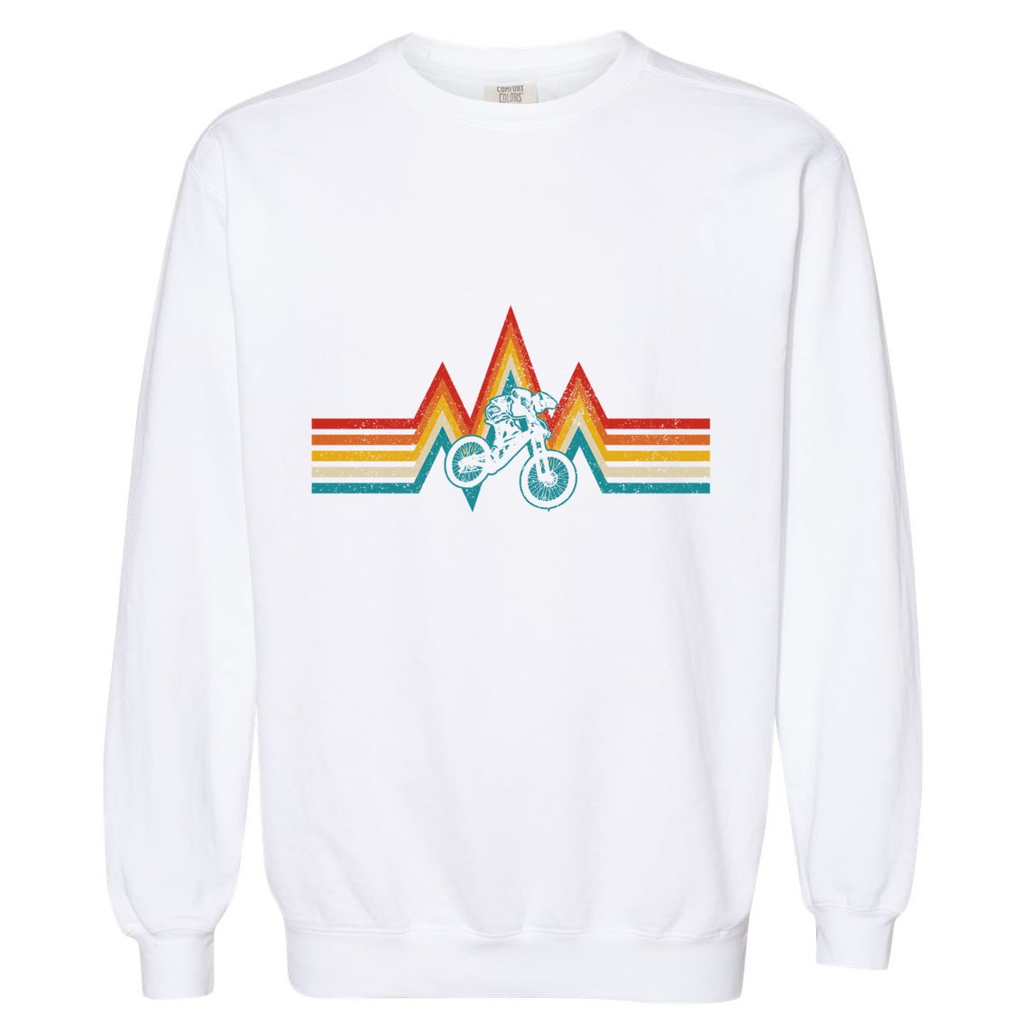 Mountain Bike Vintage Retro Downhill Biking Mtb Biker Gift Garment-Dyed Sweatshirt