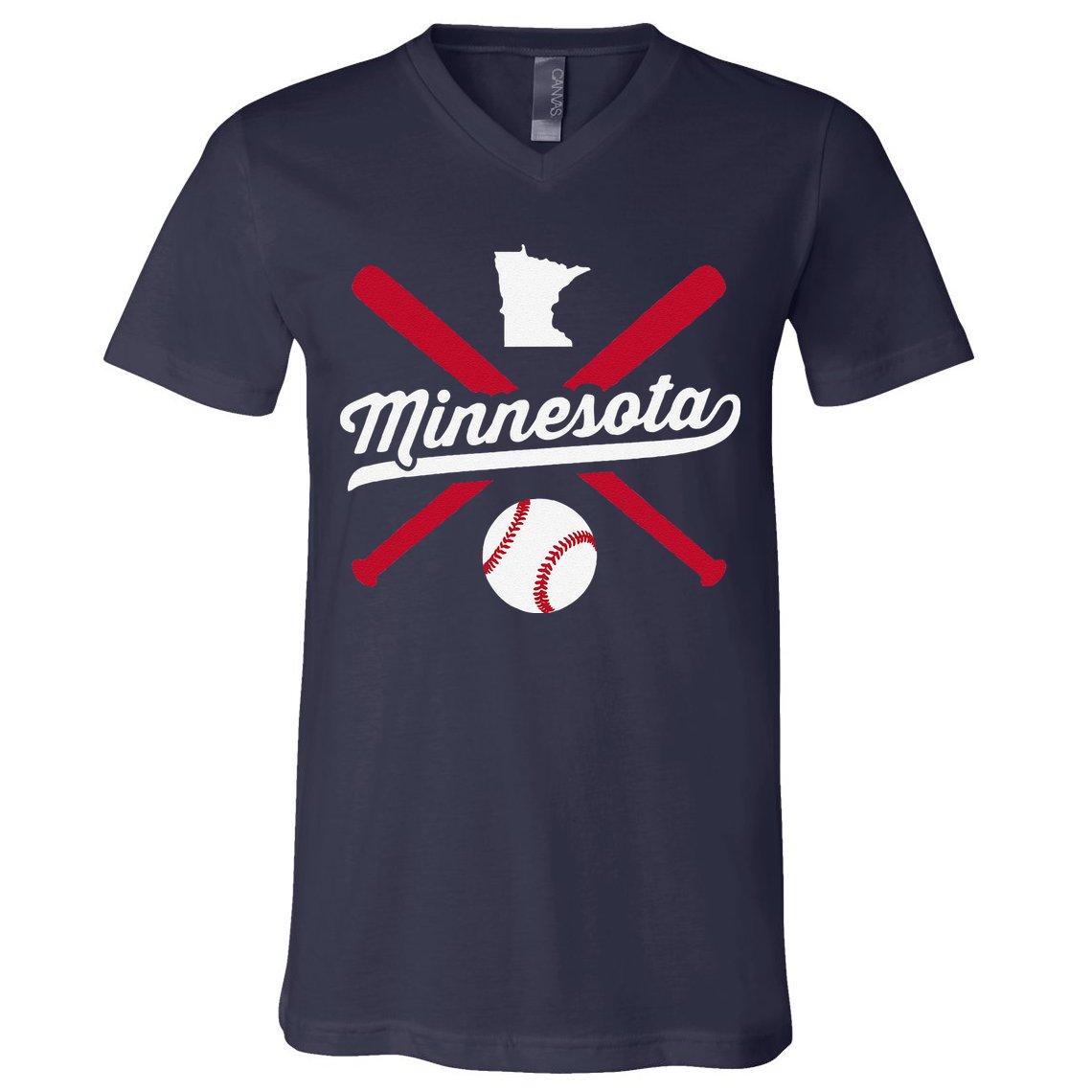 Minnesota Baseball Vintage State Pride Love City V-Neck T-Shirt