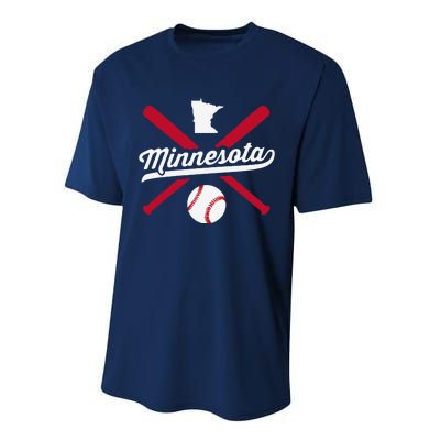 Minnesota Baseball Vintage State Pride Love City Performance Sprint T-Shirt