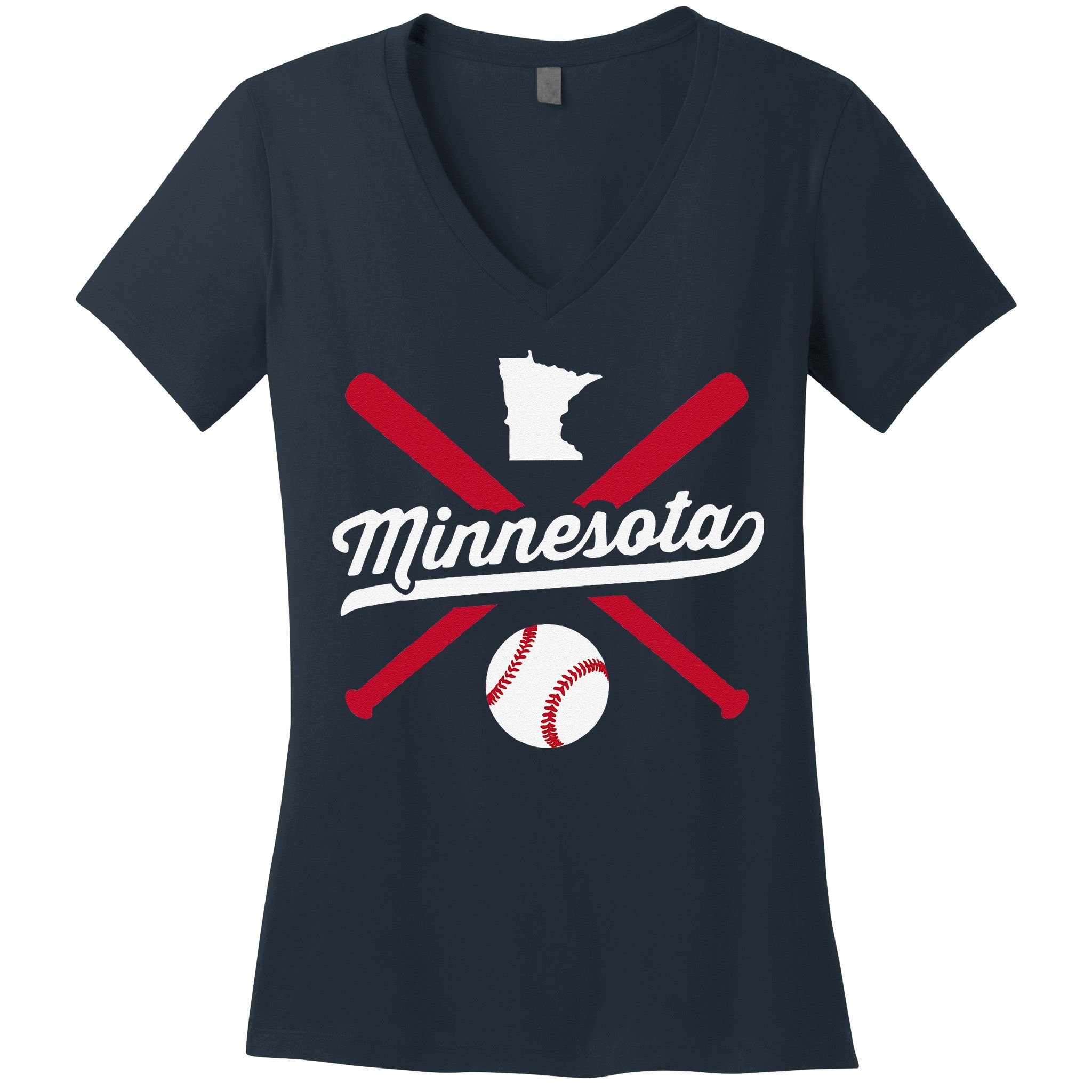 Minnesota Baseball Vintage State Pride Love City Women's V-Neck T-Shirt