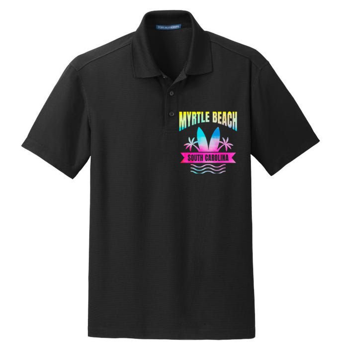 Myrtle Beach Vacation South Carolina Souvenir Dry Zone Grid Polo