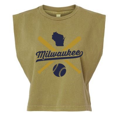 Milwaukee Baseball Vintage Wisconsin Pride Love City Gift Garment-Dyed Women's Muscle Tee