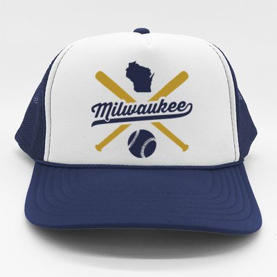 Milwaukee Baseball Vintage Wisconsin Pride Love City Gift Trucker Hat