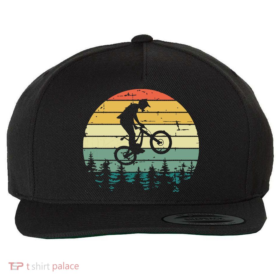 Mountain Bike Vintage Downhill Biking MTB Riding Wool Snapback Cap
