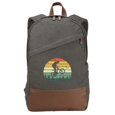 Mountain Bike Vintage Downhill Biking MTB Riding Cotton Canvas Backpack